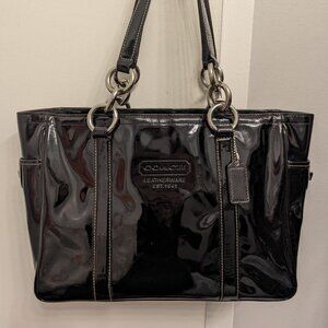 Coach Y2K Black Patent Leather Tote Bag/Purse